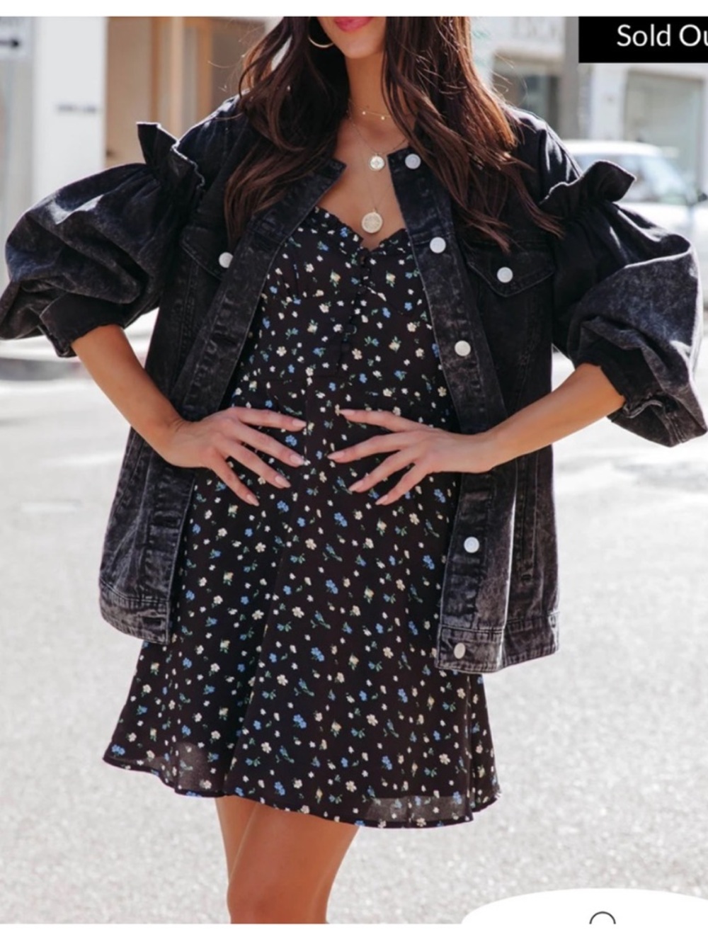 VICI Avec Les Filles Nayla acid wash denim jacket - black